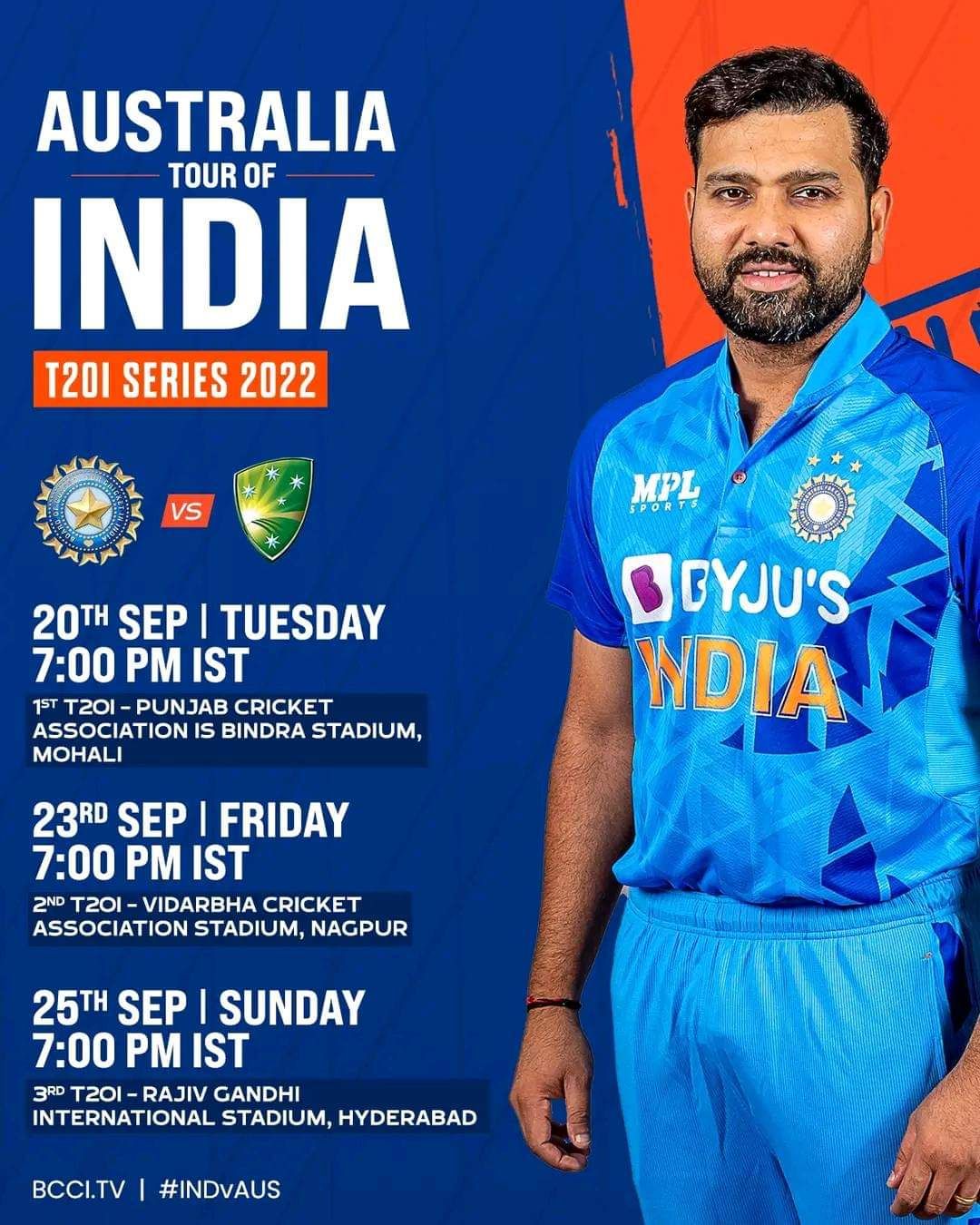 Australia Tour of India, India Vs Australia T20 Schedule